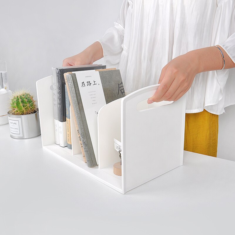 plastic book stand holder office stationery pen holder desk book organizer file storage rack school stationery supplies