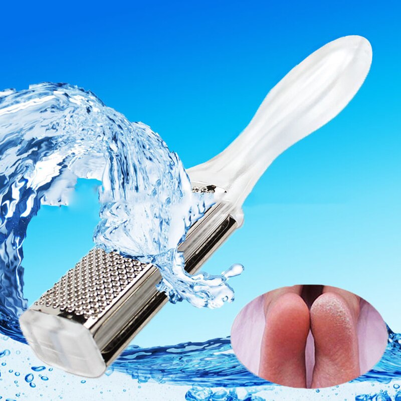 Hard Dead Skin Remove Plastic + Stainless Steel Transparent Foot Rasp File Scrubber Grater Callus Pedicure Tool Exfoliating Tool
