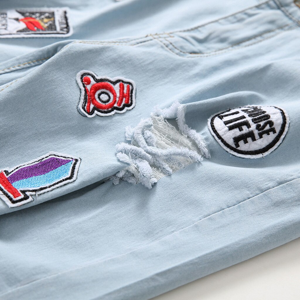 Korte Broek Mannen Katoen Verontruste Denim Shorts Gescheurde Jeans Casual Gaten Broek Zomer Korte
