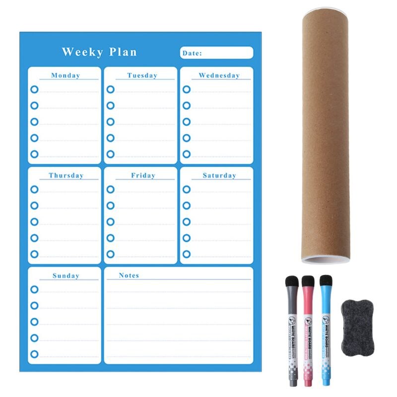 A3 Wekelijkse Planner Zachte Magnetische Whiteboard Magneten Tekening Message Board P9YA