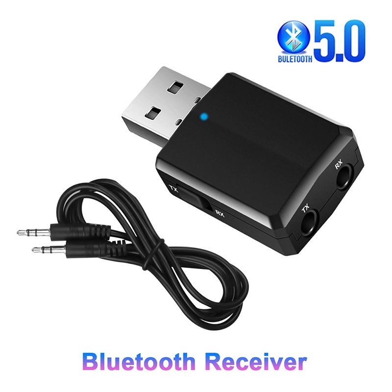 Trasmettitore ricevitore bluetooth usb 5.0 audio 3 in 1 adattatore dongle con 3.5mm cavi per cuffie tv stereo domestico auto hifi audio