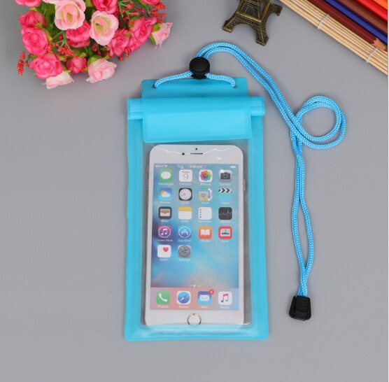 LISM 2-Pieces of Waterproof Pvc Bag Mobile Phone Large Protective CoverSwimming Diving Case: LittleBlue