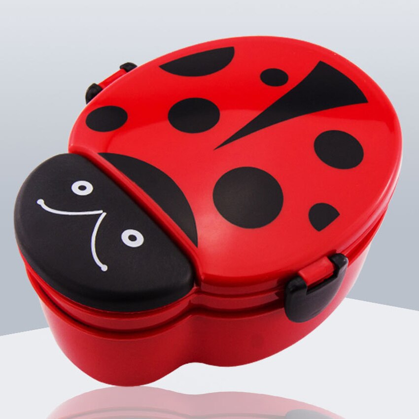 Cartoon lieveheersbeestje voedselcontainer lunchboxen kinderen fruit snack bento magnetron lunchbox 2c