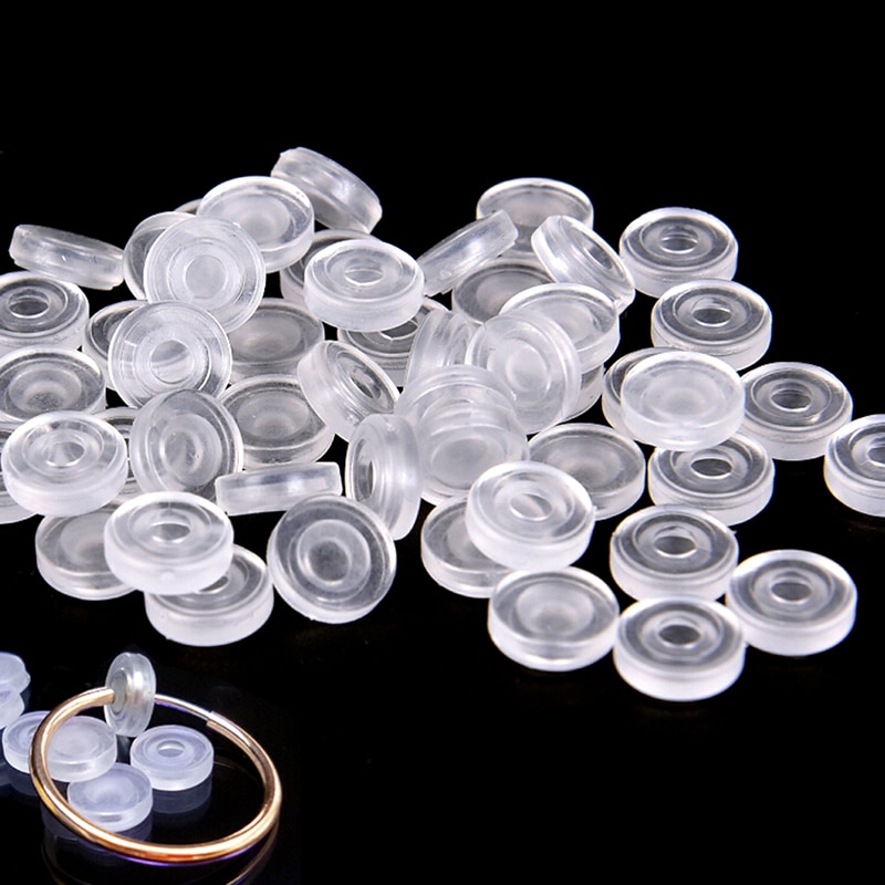 50 PCS Oor Clip Anti-Pijn Pad Transparante Zachte Siliconen Anti-Pijn Pad Voor Oorbellen Accessoires DIY Sieraden bevindingen