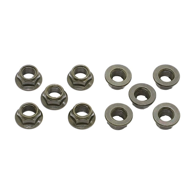 20X 10X M10 Stainless Steel Hex Flange Nylon Insert Lock Nut Self-locking Nylock Locknut For Polaris RZR Sportsman Scrambler ATV