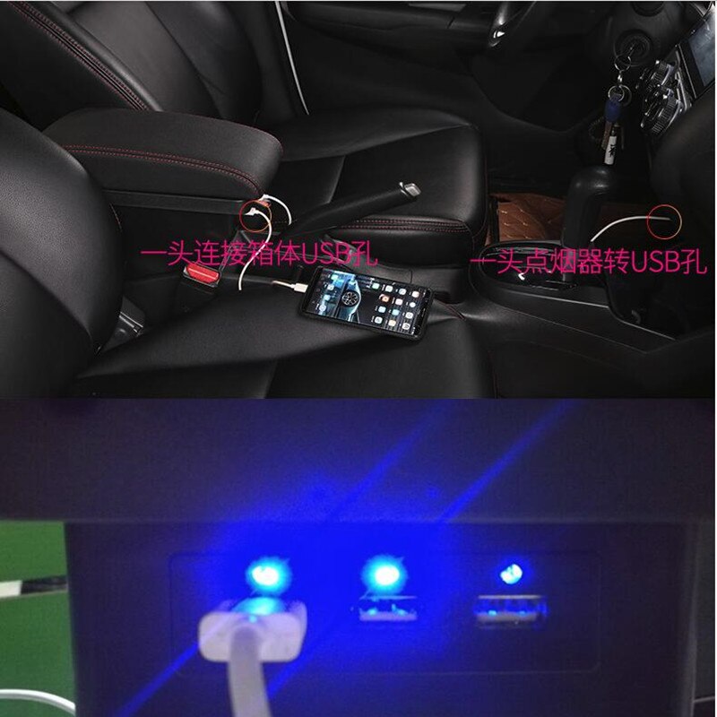 Dla Peugeot 2008 dwuwarstwowy PU Skórzany USB podłokietnik ze schowkiem centralny schowek ogólny podłokietnik ze schowkiem dedykowany 2012 -2019