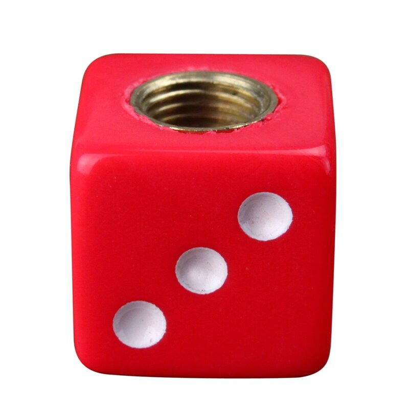 4 x Red Dice Tire air Valve Stem Caps Car Truck Bike ATV Wheel Rims: Default Title