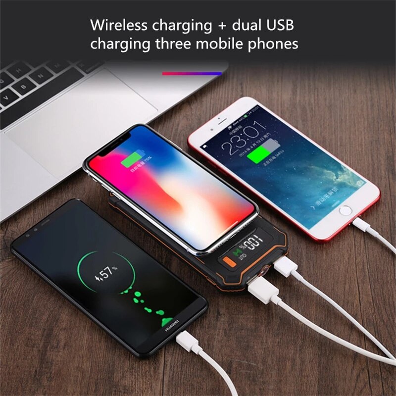 10000mAh QI wireless charging power bank ultra thin fast charge 2A dual usb phone charger powerbank for iphone 11 x xr samsung