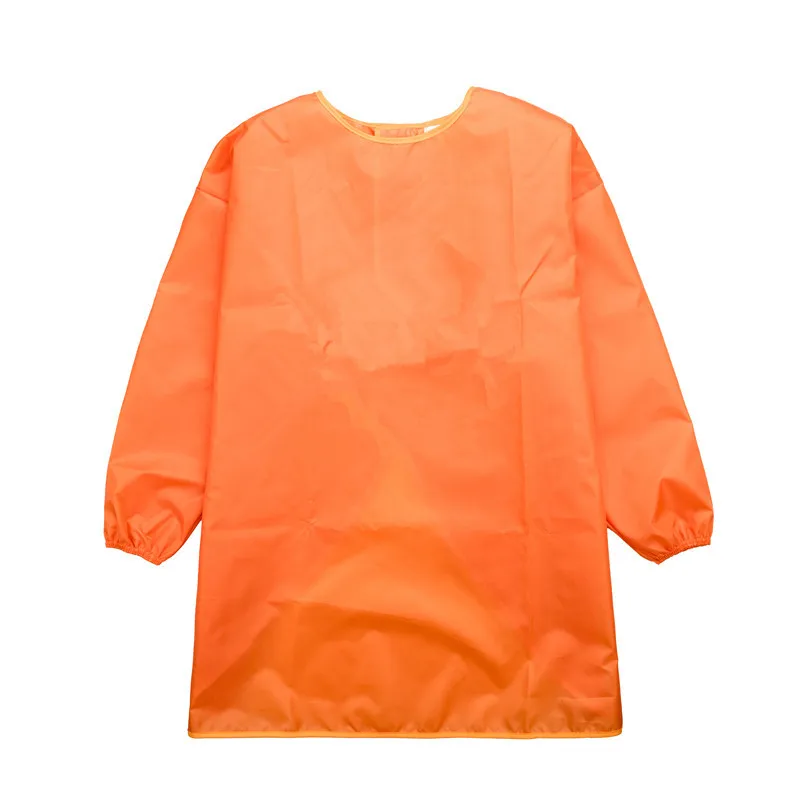 Delantal impermeable de manga larga para niños, arte escolar, pintura artesanal, cocina, cocinero, bebé, niña, alimentación, bata, dibujo DIY: S / Naranja