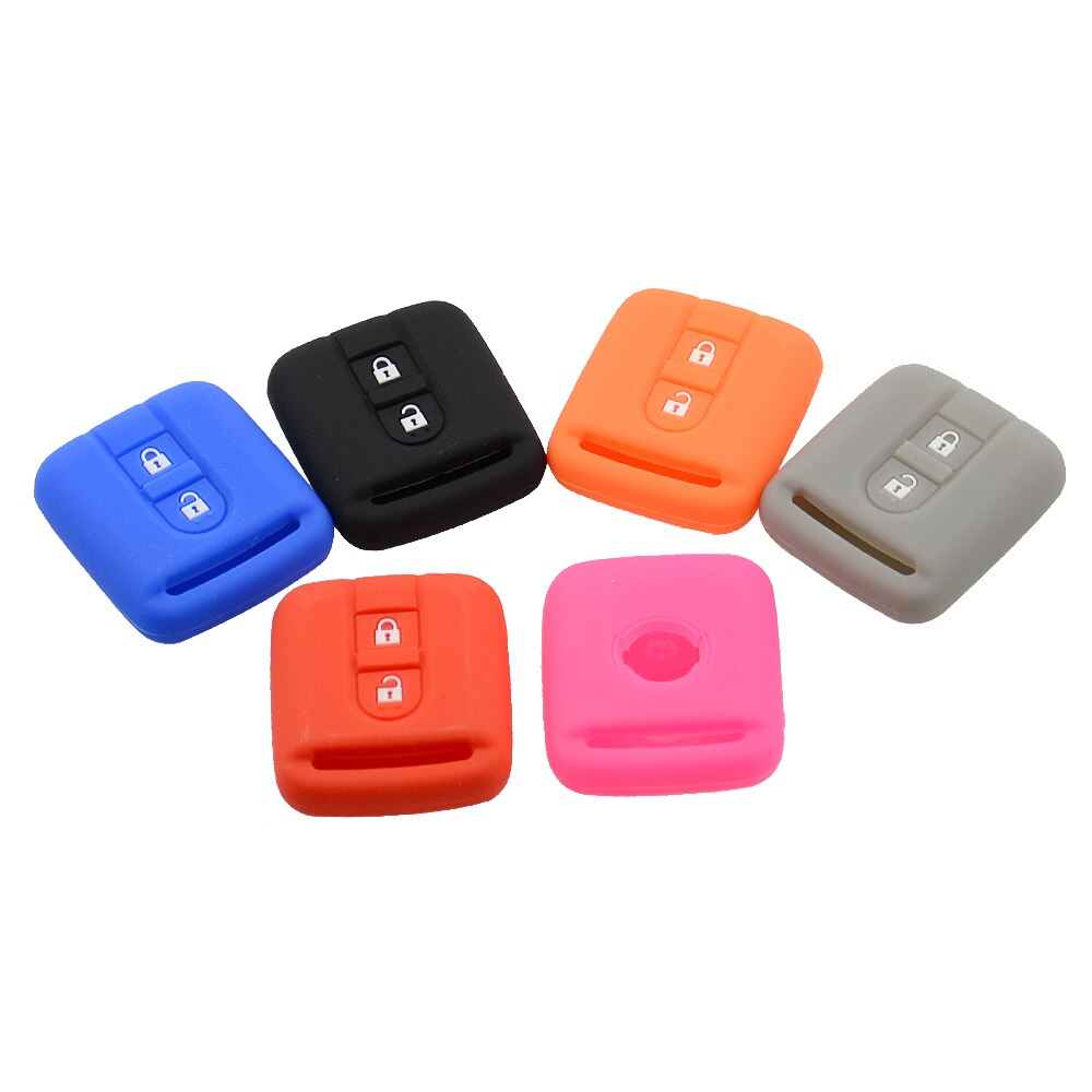 Okeytech afstandsbediening autosleutel siliconen hoesje voor nissan qashqai micra navara almera note rubberen hoesje beschermhoes 2 knoppen