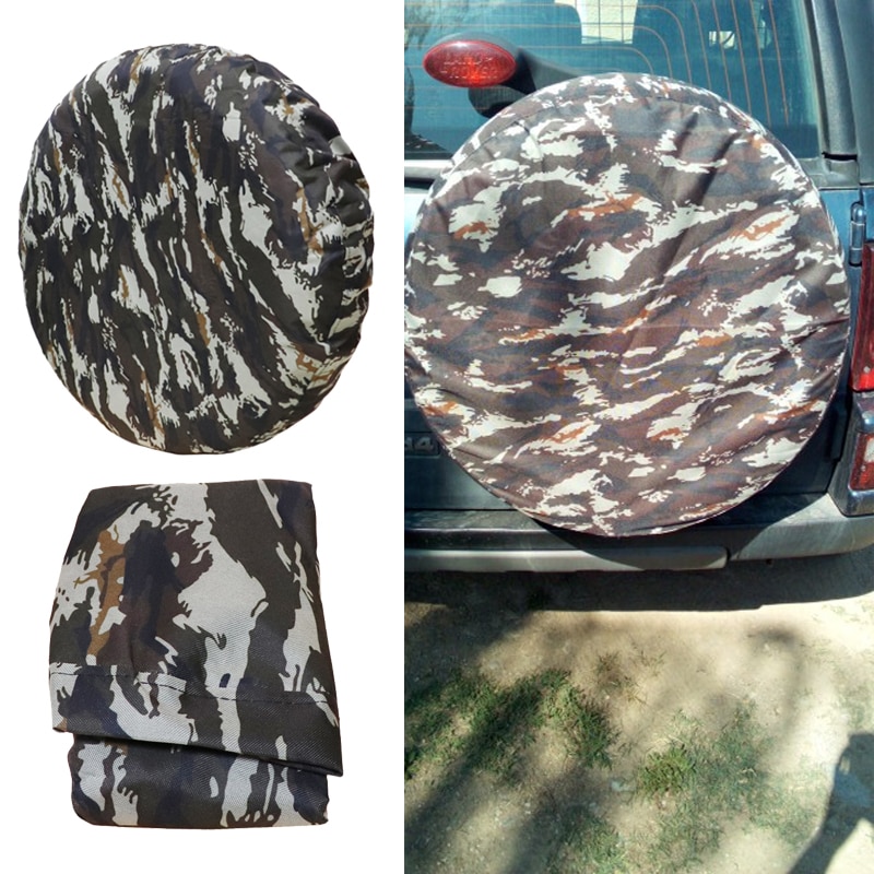 Auto Stijl Off-Road Auto Camouflage Kleur Pu Reservewiel Cover Band Custom 14 "15" 16 "17" Pvc Reservewiel Deksel
