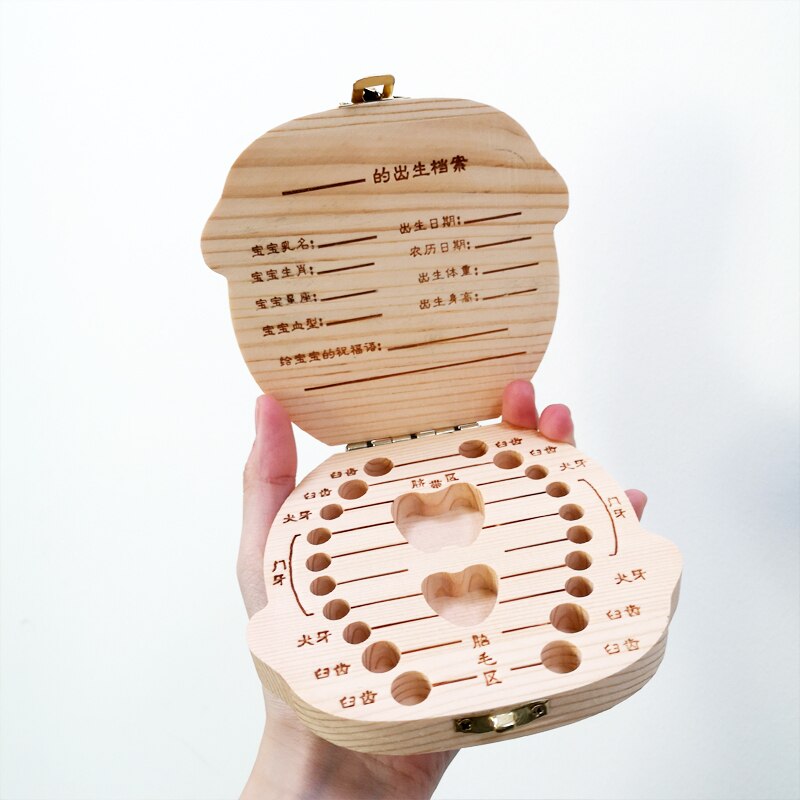 Caja de almacenamiento para dientes de bebé, caja de madera para guardar texto, caja de almacenamiento para guardar dientes de leche, caja organizadora para bebés, caja organizadora para dientes de leche