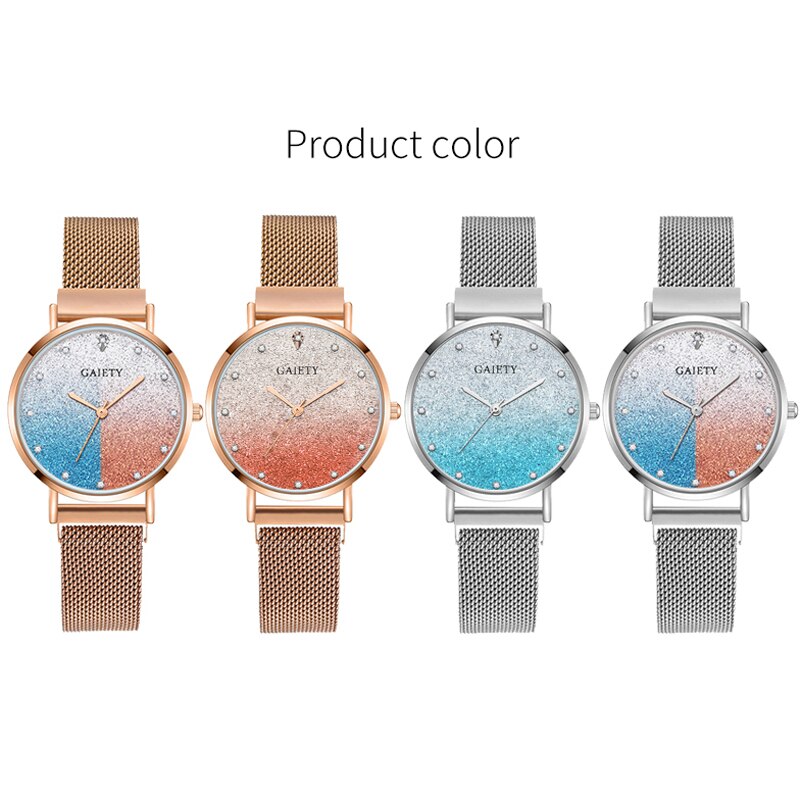 Gaiety reloj para mujeres de aleación de cinturón Casual esfera sencilla cielo estrellado de cuarzo de lujo relojes de pulsera de reloj femenino