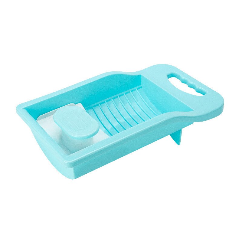 Tábua de lavar roupa íntima de plástico, portátil, tudo em um, mini meias, utensílios de limpeza, lavagem, roupa íntima: Azul