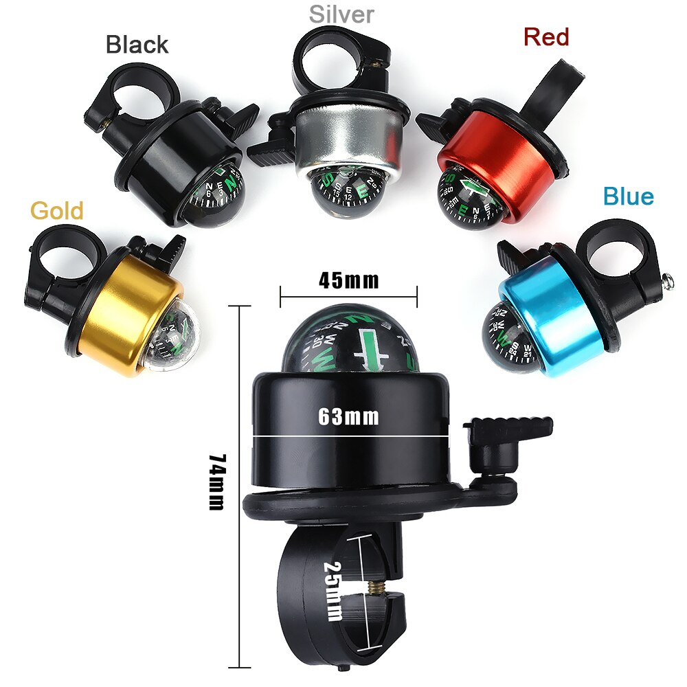 Compass Decoration Bicycle Ring Bell Outdoor Road Mountain Bike Handlebar Horn Bell Safety Drive Cycling Bell Alarm