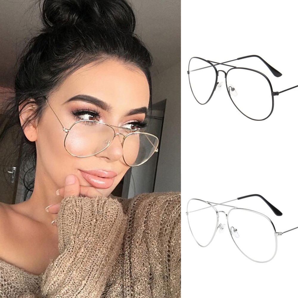 Herre kvinders nørdebriller klar linse briller unisex retro briller briller  #30