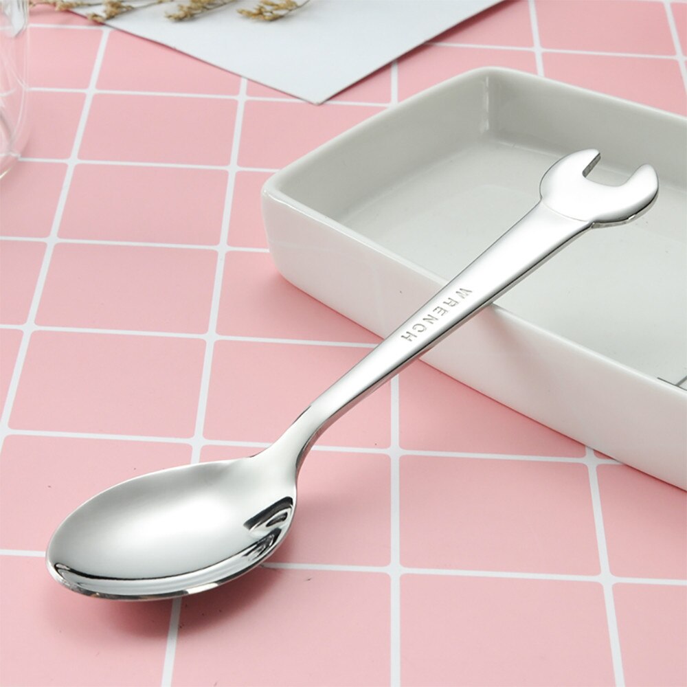 tenedor en forma de llave, cuchara de acero inoxidable, vajilla para el hogar, de cocina, fruta descastada, tenedores y cubertería de ensalada FD