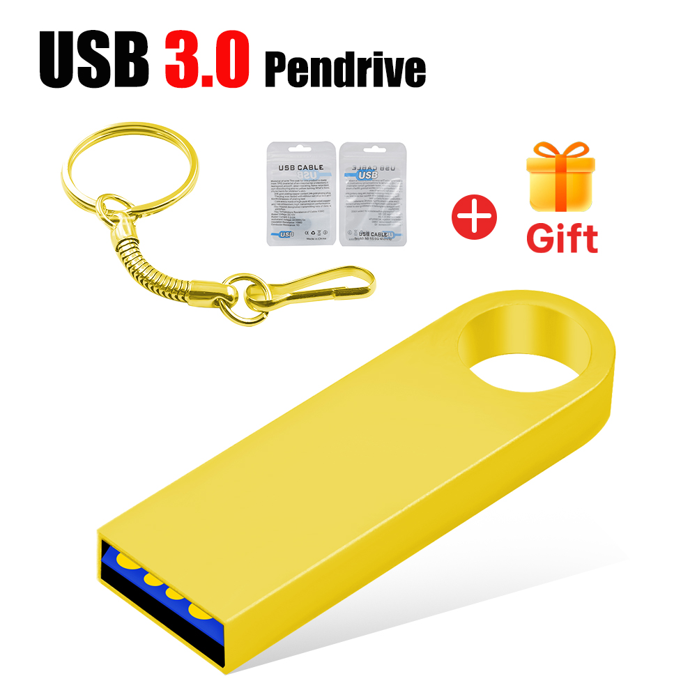 Metal USB 3.0 Flash Drive 128gb 16GB 8GB Flash Disk Pendrive 32gb 64gb USB Flash USB Disk Memory Stick U Disk Gif: Blue / 32 GB
