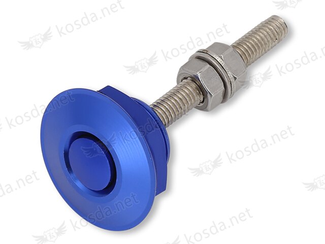 Universal Aluminum Push Button Car Quick Release Latch Hood Pin Lock Clip Kit: Blue
