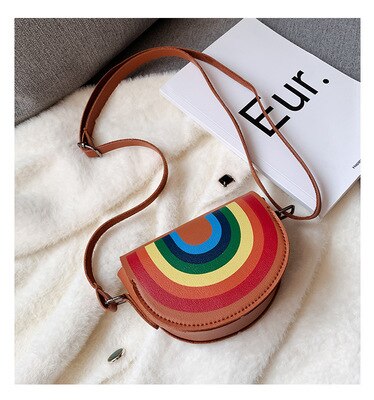 Bolso de hombro para niña pequeña, monedero de princesa para guardería, para niños, bolsas cruzadas al por mayor: Rainbow