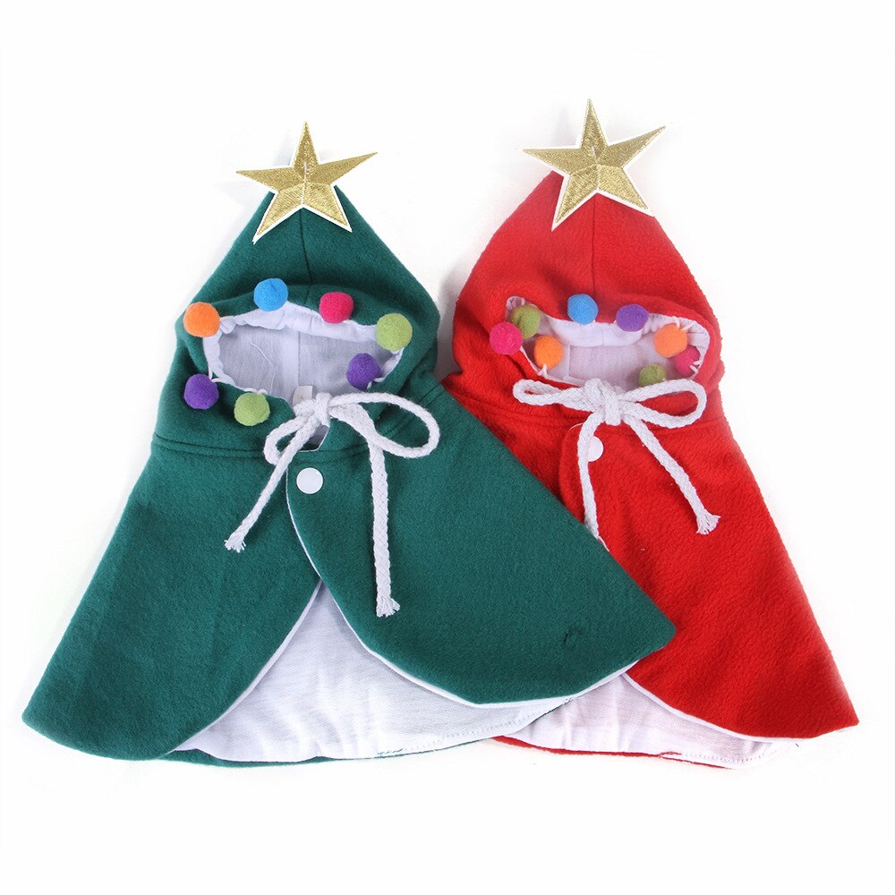 Cape de noël à capuche pour chat, vêtement pour petit chat, carlin, animal de compagnie
