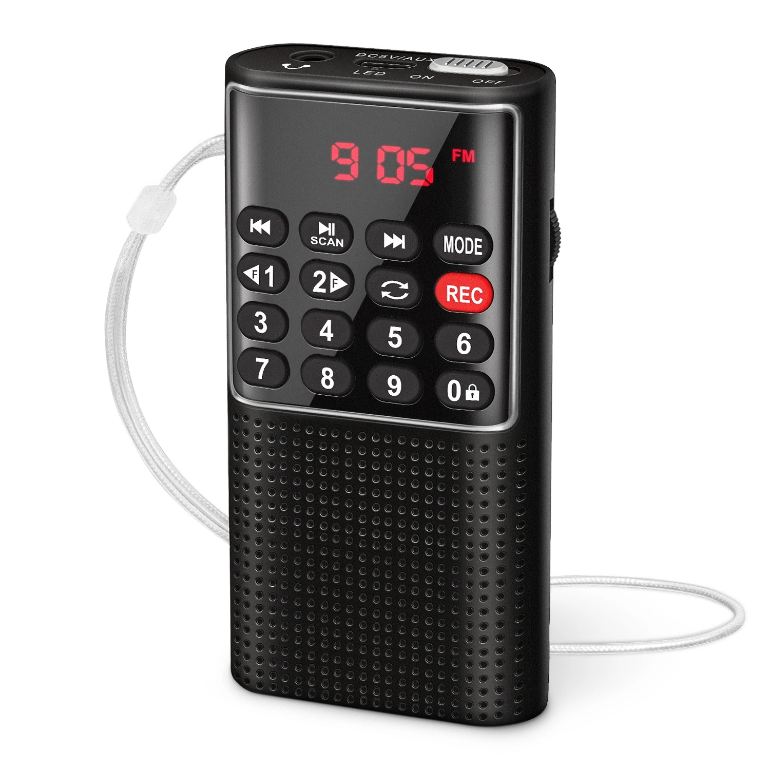Mini portátil bolso rádio fm número chave handheld mp3 walkman rádios com gravador bateria recarregável para walkman ir caminhadas