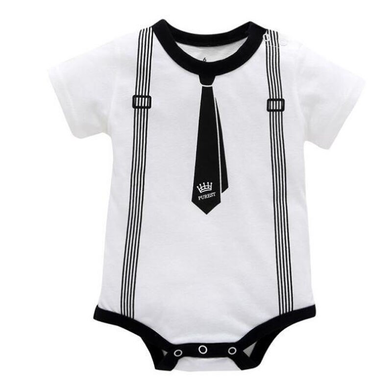 Newborn Baby Clothes Cotton Boy Romper O Neck Gentleman Body for Newborns Overalls Jumpsuit Clothing Bebe Baby 6-9M