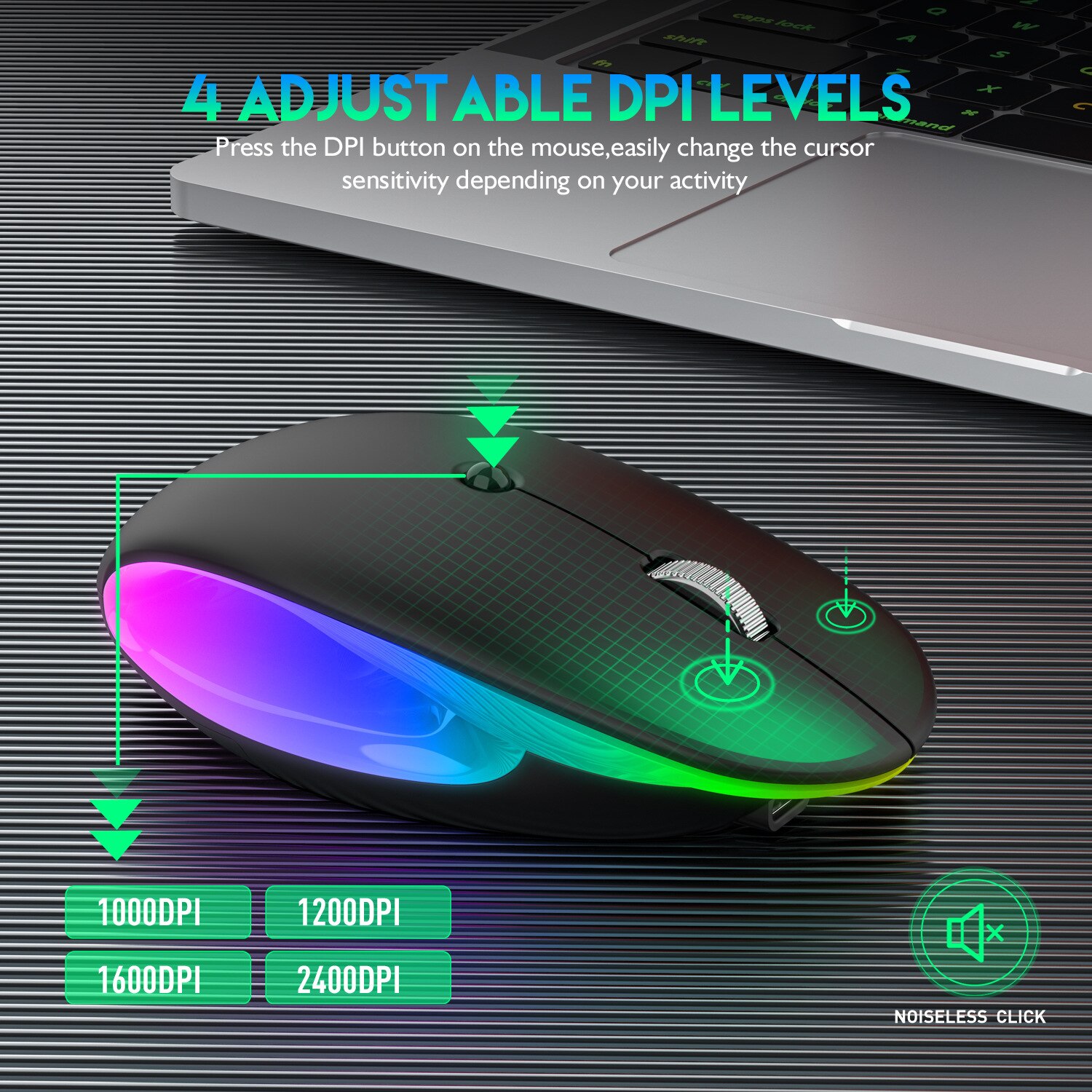 Dual Mode 2.4G Bluetooth-compatible Wireless Mouse Rechargeable Magic Gaming Mouse For PC Gamer Computer Mac iPad Laptop Mause