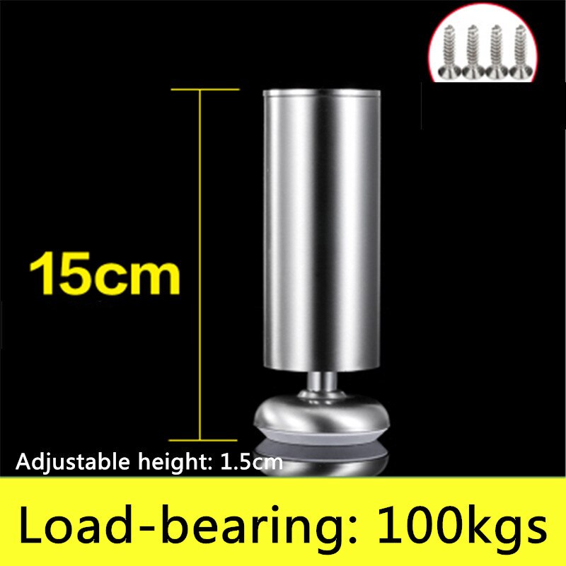 3.5cm-30cm Height Adjustable Furniture Legs Feet Cabinet Legs Stainless Steel Table Sofa Metal Foot With Screws: 15cm