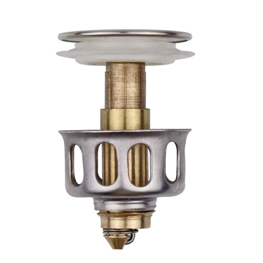 Wash Basin Bounce Drain Filter Stopper Bathtub Bathroom Plug Hair Catcher Stainless Steel Kitchen Sink Sealed Drainage Device