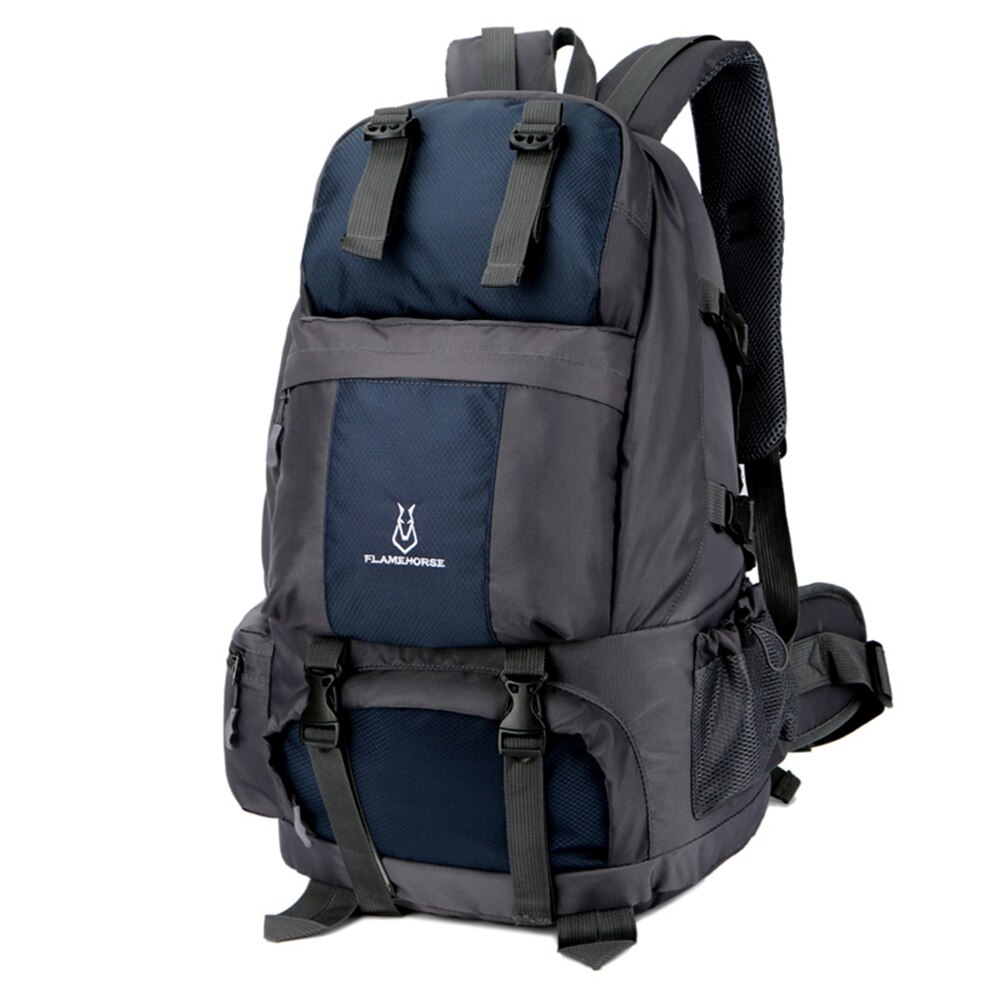 50L Hiking Rucksack Climbing Backpack Rucksack Men Outdoor Sport Bag Travel Daypack Waterproof for Camping Trekking Fishing Bags: Dark blue