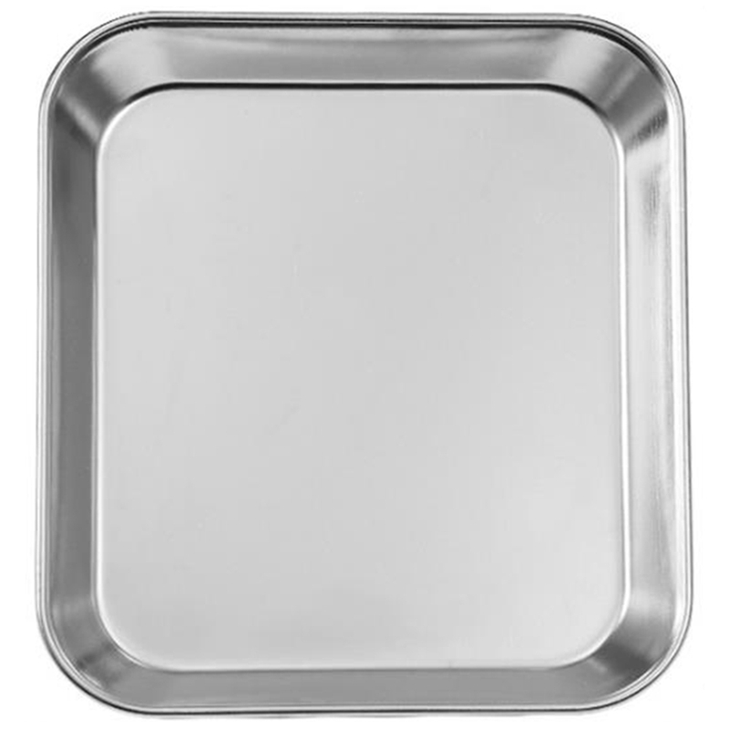 Square Plate Buffet Plate Fruit Plate Barbecue Plate Commercial Flat Base Kitchen Utensils 304 Stainless Steel: Silver