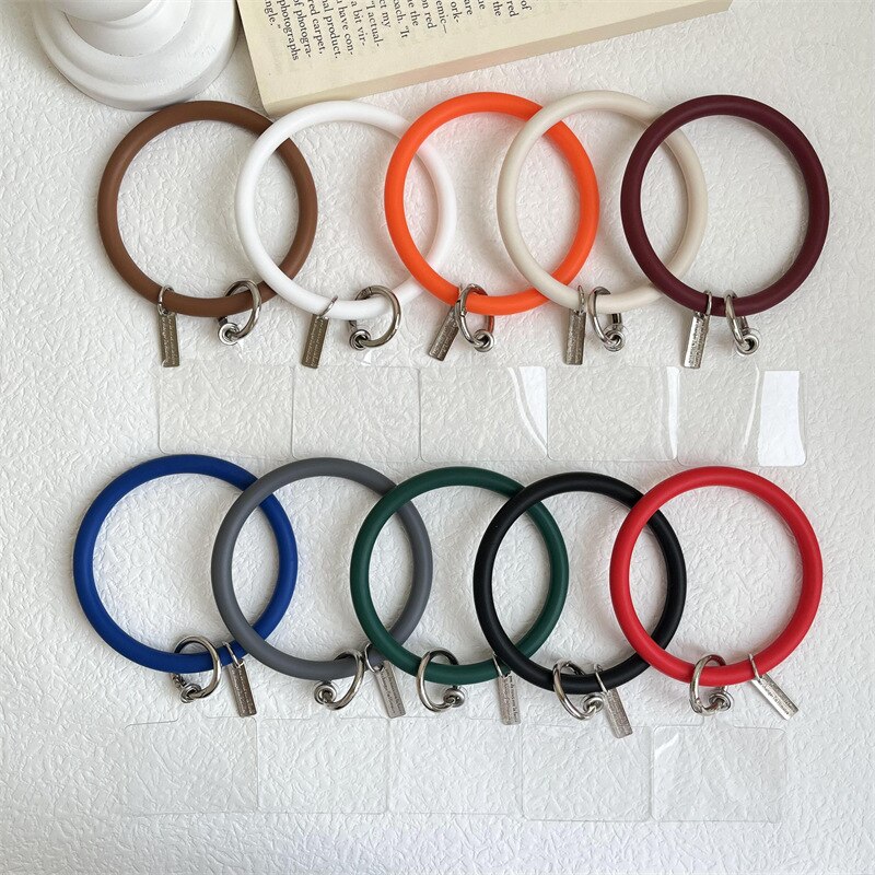 Silicone Mobile Phone Lanyard Keychain Wrist Strap Key Ring Key Rope Mobile Phone Portable Short Lanyard Hand Rope Pendant Key