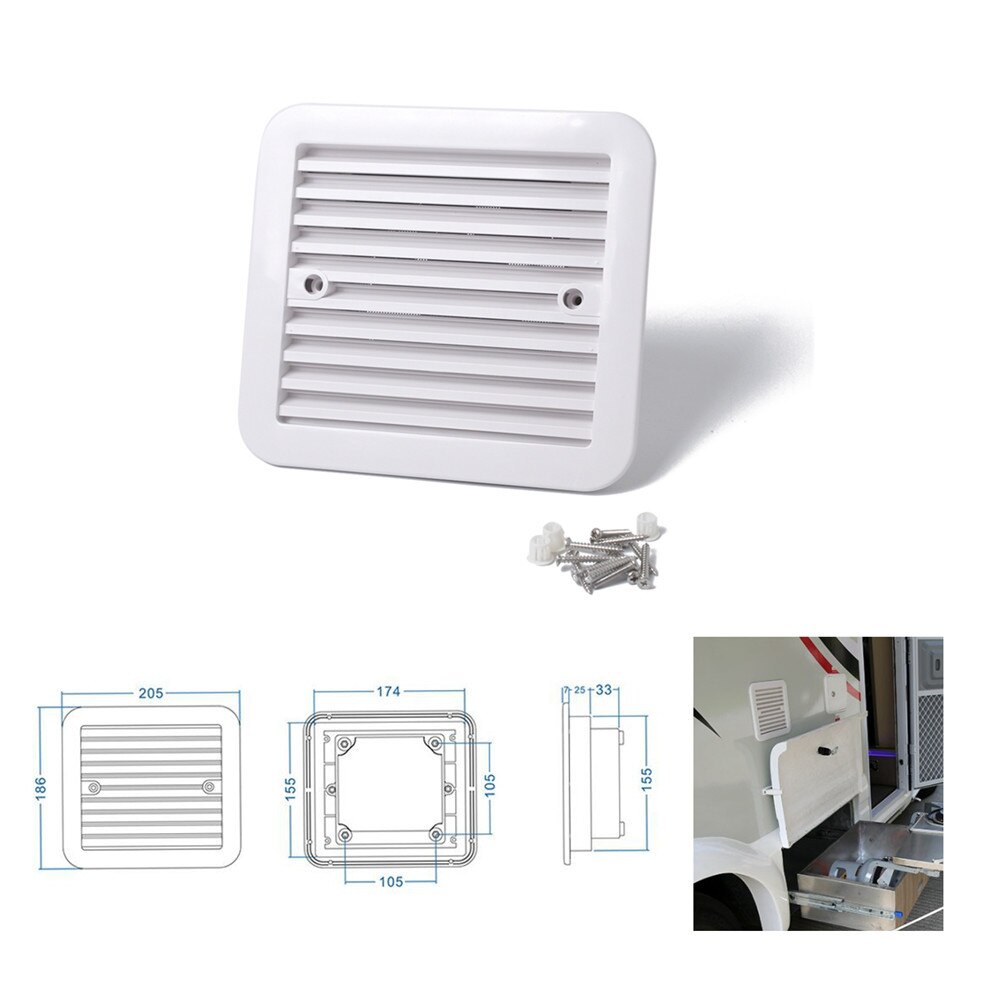 12v ventilationsfläkt vit husvagn husbil sidoutluftsventilation dammtät stark/tyst vind biltillbehör