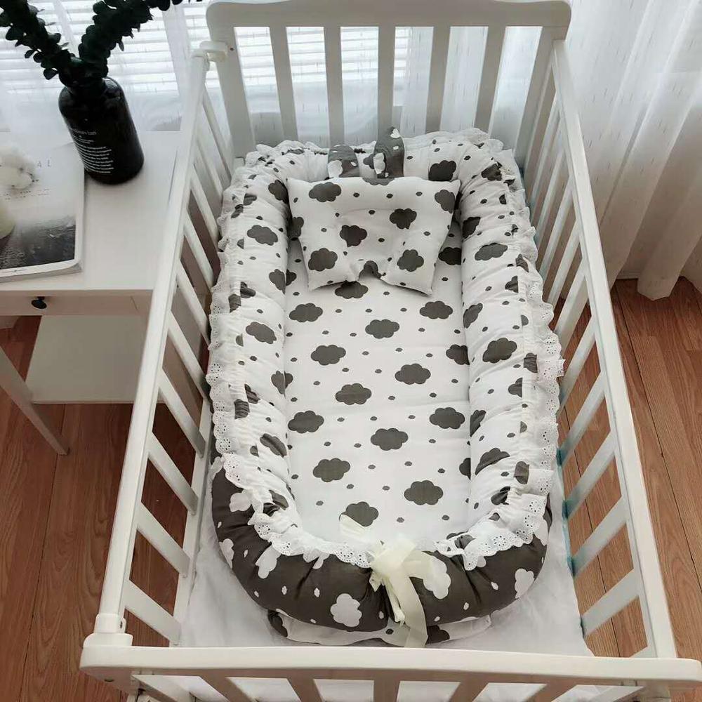 Bærbar barneseng anti-tryk spædbarn rejserede seng foldbar bionisk seng til nyfødte baby seng bassinet kofanger baby kravlegård: 1