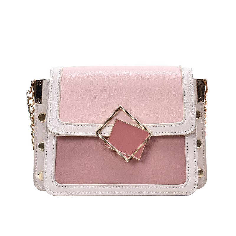 Contrasterende leren crossbodytassen voor dames, reistas, eenvoudige schoudertas, dames crossbodytas