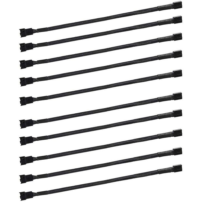 10PCS 4 Pin PWM Fan Extension Power Cable Connector Case Male to Female Extending Cables Compatible with 4 Pin/3Pin Fan: Default Title
