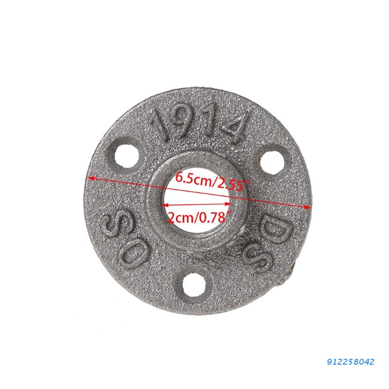 3/4" Malleable Threaded Floor Flange Iron Pipe Fittings Wall Mount Black