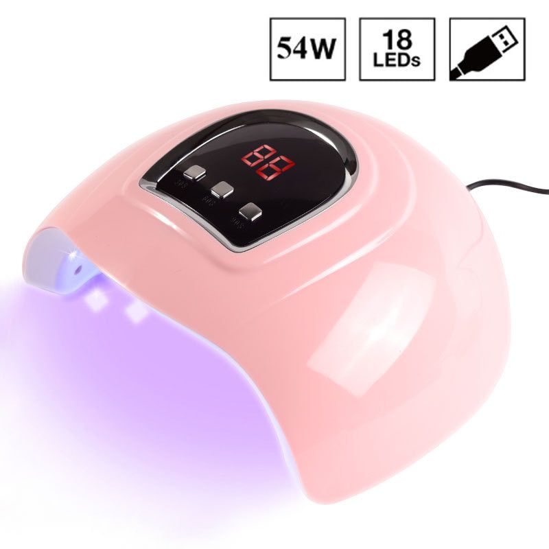 54W UV gran lámpara del espacio secador de uñas Led luz para manicura la terapia de arte de uñas de manicura lámpara