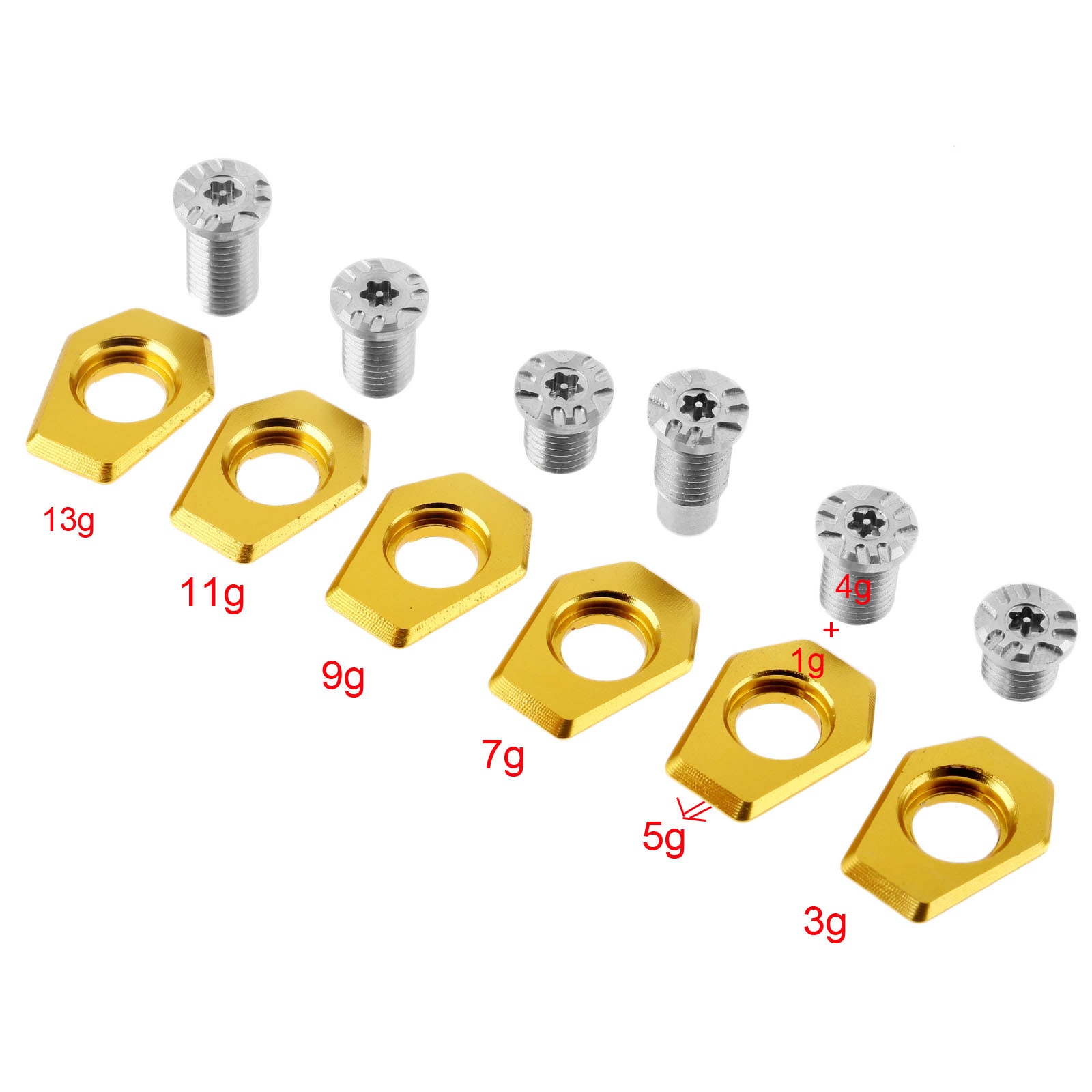 Pesas de Golf de 1 pieza con reemplazo de tornillo apto para Taylormade M2 cabeza de conductor 3g/5g/7g/9g/11g/13g mango de golf/pesos de cabezas de Club