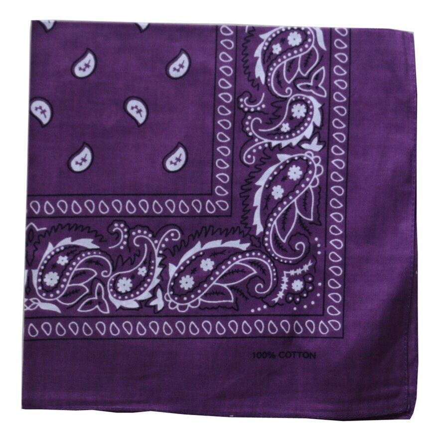 Winfox hofte hopp punk bomull svart hvit marine rød paisley bandana hodeplagg skjerf til herre dame: Lilla