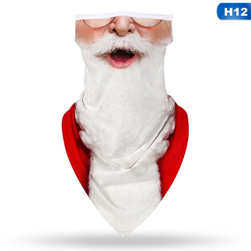 1Pc Christmas Santa Claus Snowman Pattern Kids Head Face Neck Gaiter Tube Bandana Scarf Outdoor Sports Cycling Hiking Scarf: H12