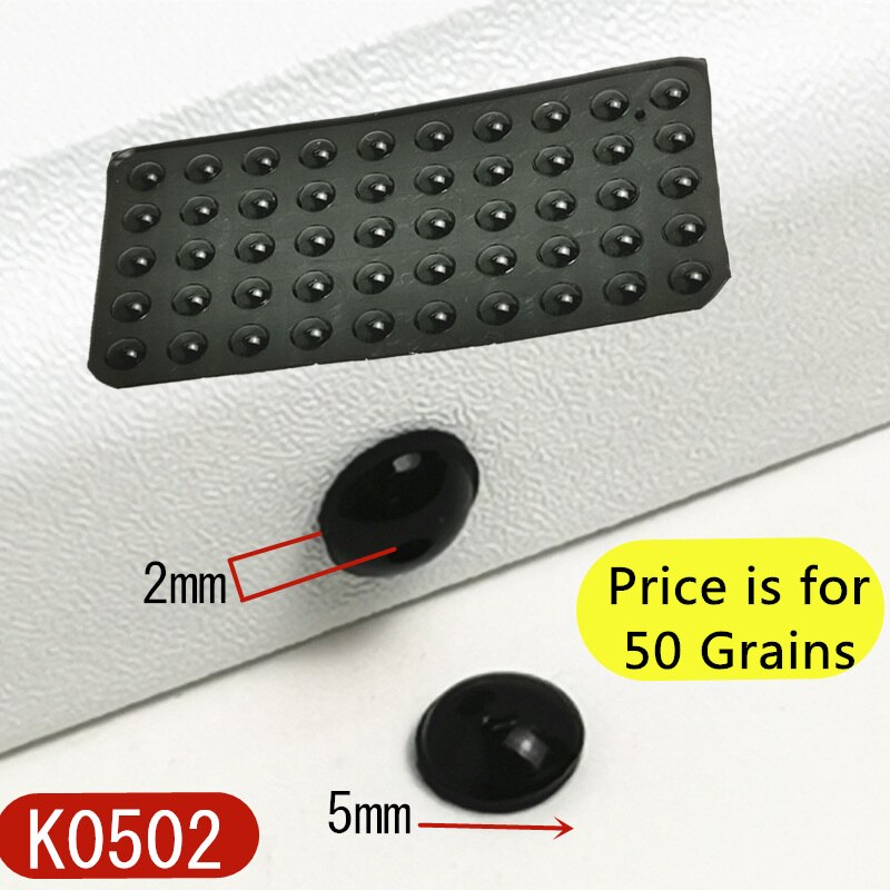 Vários Tamanhos de Porta de Armário Amortecedor amortecedor de silicone auto-adesivo pad com o ponto saliente para cozinha armário gaveta parar: K0502 x 50 Grains