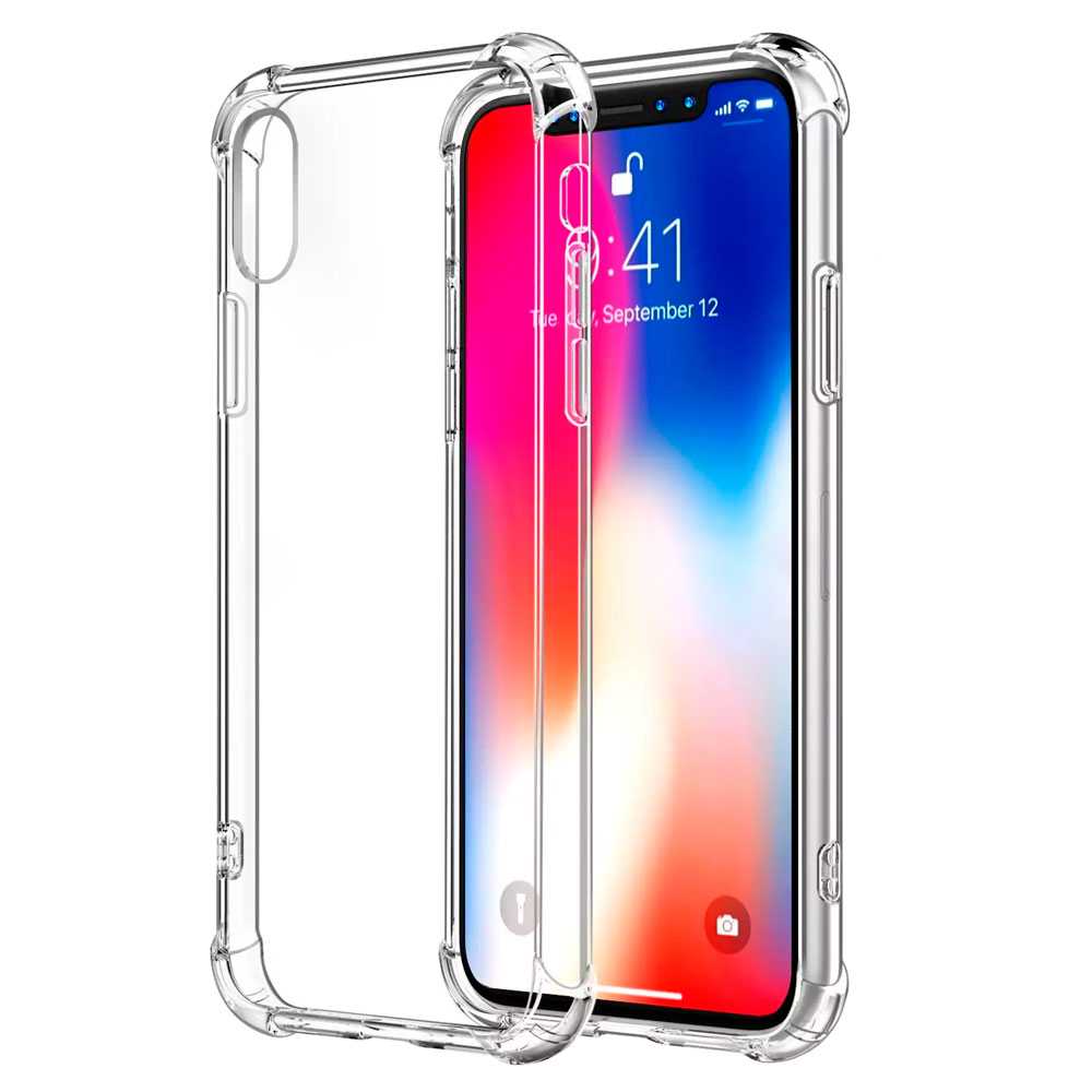 Clear Tpu Case Cover Voor Iphone X Xs Shockproof Antishock Versterkte Randen Flexibele Soft Gel Siliconen Bumper