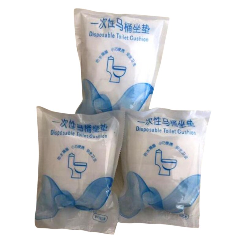 Non-woven toalettmatta engångs-toalettsitsskydd säkerhet vattentät försörjning resor badrumsredskap bärbart bakteriesäkert överdrag: Vit typ 2- pack