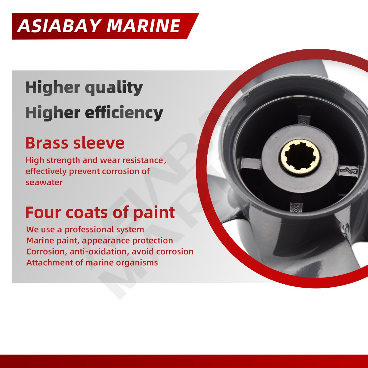 Påhengsmotor propell for honda 8hp 9.9hp 10hp 15hp 20hp 9 1/4*10 båtmotor 4 blad aluminiumsskrue 8 spline marine motordel