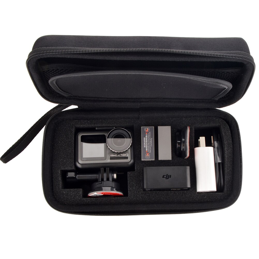 Estuche de transporte Cámara deportiva multifunción bolsa de almacenamiento negra para exteriores esponja accesorios de viaje resistente al agua para OSMO ACTION