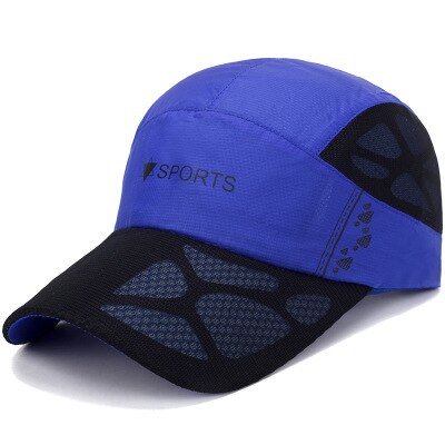 Zomer Mannen Vrouwen Sport Ademende Cap Sneldrogende Toevallige Vrouwen Mesh Zonnescherm Caps Outdoor Klimmen Reizen Wandelen Hoeden: Royal blue