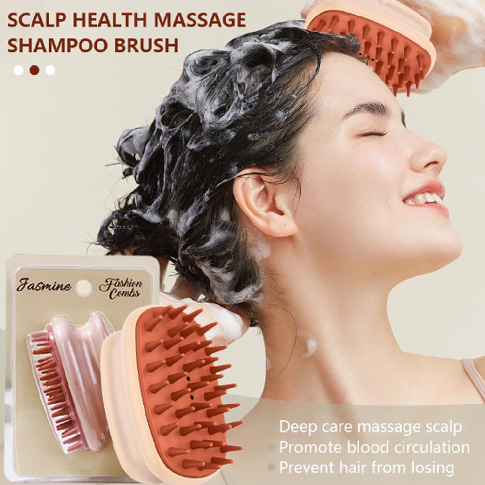 Massage Brush Comb Head Silicone Hair Washing Brush Scalp Scratcher Easy To Clean Massage Brush Shampoo Brush