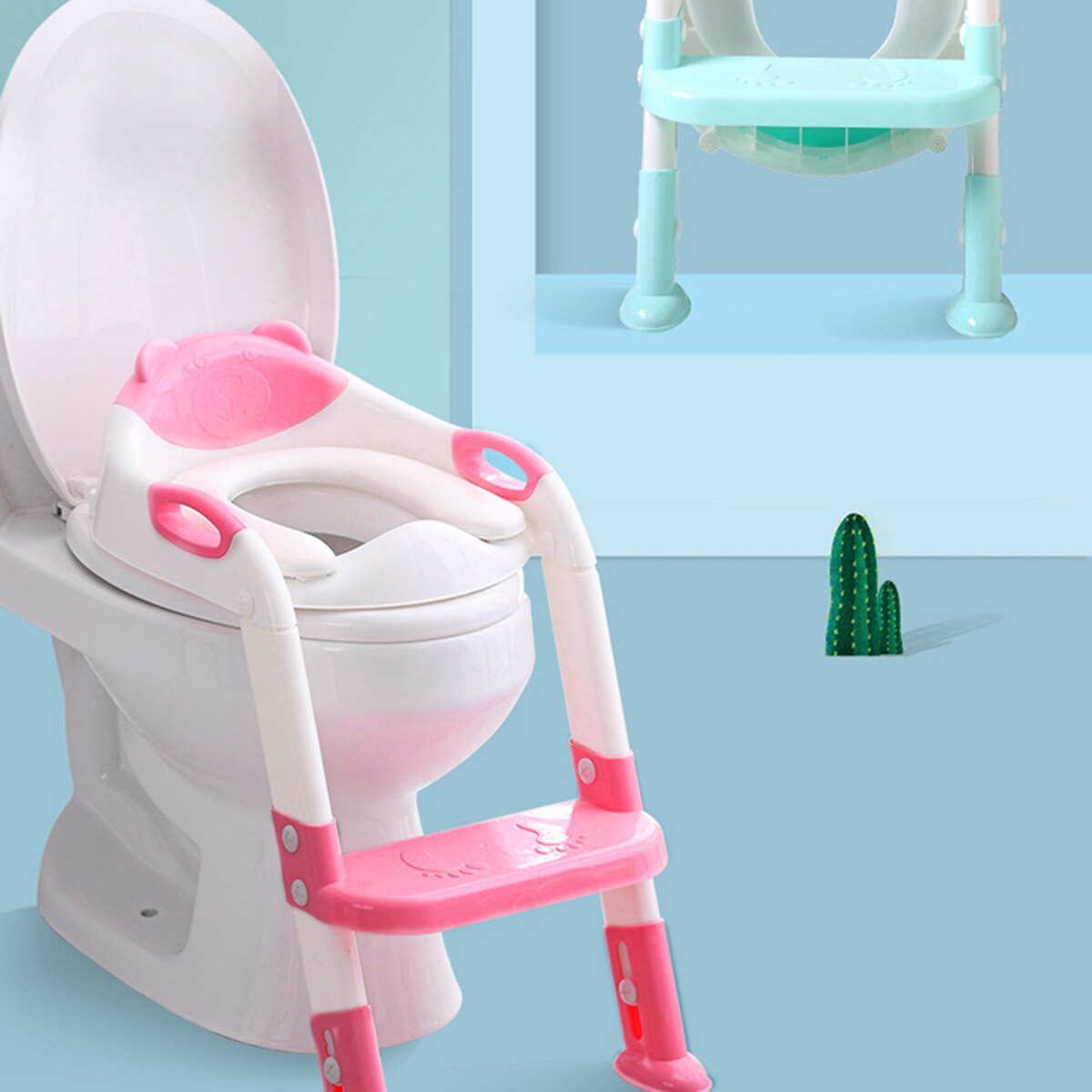 Folding Baby Potty Infant Kids Toilet Training Seat with Adjustable Ladder Portable Urinal Potty Safe Training Seat